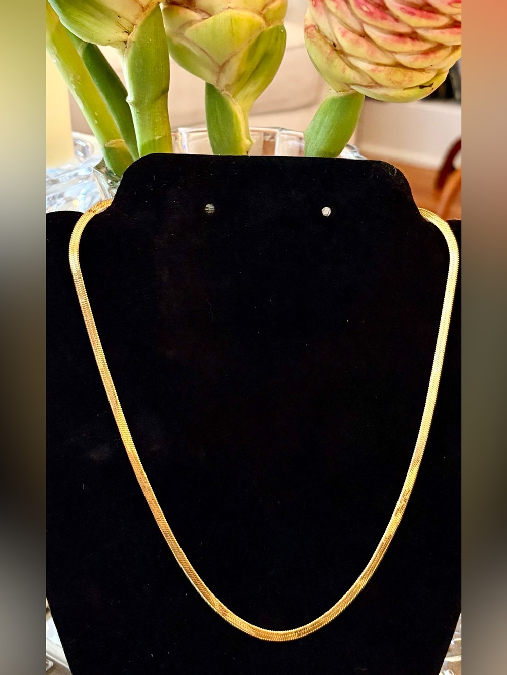NIB Classic Gold-Plated Herringbone Necklace - 18”